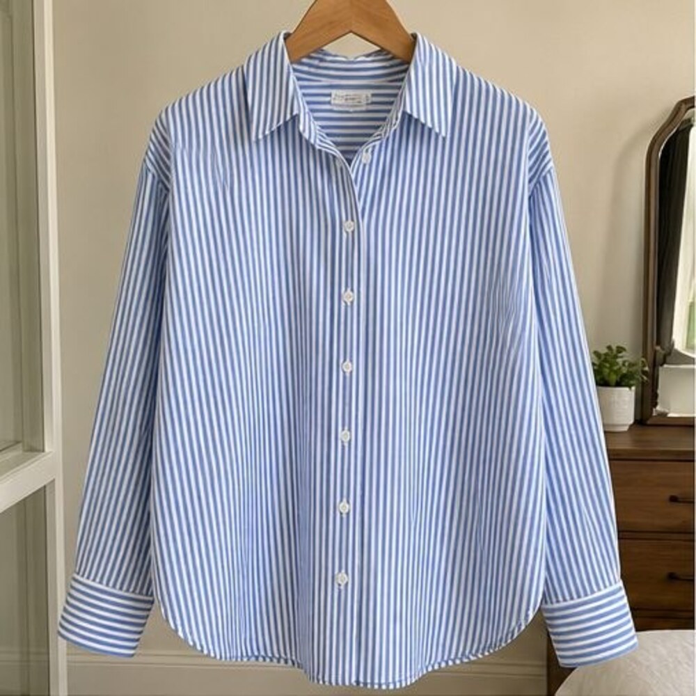 Navy Wrap Blouse